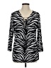 INC International Concepts Silver Long Sleeve Blouse Size L - photo 1