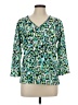 Ruby Rd. Green 3/4 Sleeve Blouse Size L - photo 1