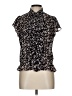 Chaps 100% Polyester Black Short Sleeve Blouse Size L (petite) - photo 1