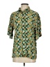 Mixed 100% Viscose Tropical Green Short Sleeve Button-Down Shirt Size S - photo 1