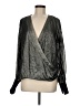 Amanda Wakeley 100% Polyester Metallic Silver Long Sleeve Blouse Size 6 - photo 1