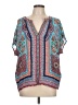 Tolani Teal Short Sleeve Blouse Size L - photo 1