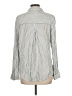 BeachLunchLounge 100% Rayon Stripes Silver Long Sleeve Blouse Size L - photo 2