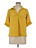 And 100% Polyester Yellow Short Sleeve Blouse Size 12 - photo 1