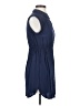 Ezra 100% Rayon Solid Blue Casual Dress Size S - photo 4