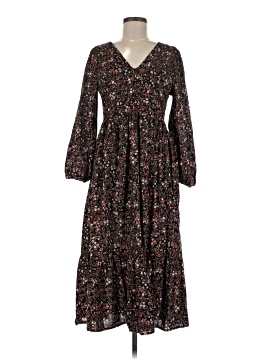 knee length dresses for ladies Alayna Navy Long-Sleeve Maxi Dress With Ruffled Split – Club L London