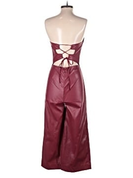 strapless open back dress Shop Aston Blue Red Poppy Satin Bias Flared Maxi Dress main image 1