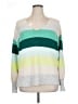 Ann Taylor LOFT Color Block Green Pullover Sweater Size XL - photo 1