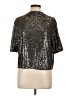 H&M Metallic Silver Short Sleeve Blouse Size L - photo 1