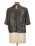 H&M Metallic Silver Short Sleeve Blouse Size L - photo 2