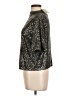 H&M Metallic Silver Short Sleeve Blouse Size L - photo 5