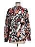 Jodifl 100% Polyester Print Orange Long Sleeve Blouse Size M - photo 1