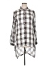 Max Studio 100% Rayon Plaid Silver Long Sleeve Button-Down Shirt Size XL - photo 1