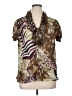 DressBarn 100% Polyester Animal Print Brown Short Sleeve Blouse Size XL - photo 1