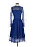 JJ's House 100% Polyester Blue Cocktail Dress Size 2 - photo 1