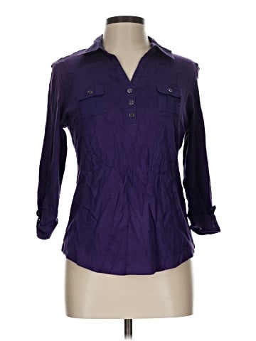 Karen Scott Long Sleeve Polo (view 1)