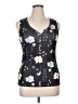 Unbranded 100% Polyester Floral Black Sleeveless Blouse Size XL - photo 1