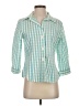 Foxcroft 100% Cotton Teal 3/4 Sleeve Button-Down Shirt Size 4 - photo 1