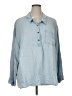 Hayden 100% Tencel Blue 3/4 Sleeve Button-Down Shirt Size 1X - photo 1