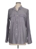 Express Stripes Gray Long Sleeve Blouse Size L - photo 1