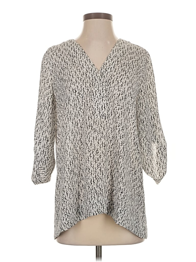 Pre-owned Chaus 3/4 Sleeve Blouse In Gray