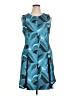 Natori Graphic Teal Cocktail Dress Size 14 - photo 1