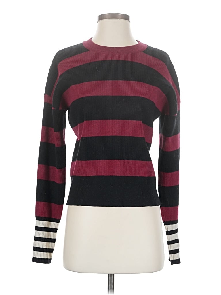 Pre-owned Evereve Pullover Sweater In Burgundy