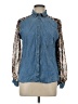 MAX 100% Polyester Animal Print Blue Long Sleeve Blouse Size UK 14 / US 10 - photo 1