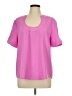 Trina Turk 100% Polyester Pink Short Sleeve Blouse Size L - photo 1