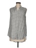 Treasure & Bond 100% Rayon Houndstooth Gray Sleeveless Button-Down Shirt Size M - photo 1