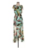 Express 100% Polyester Print Teal Casual Dress Size S - photo 1