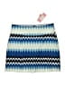 Golftini Chevron-herringbone Blue Casual Skirt Size 8 - photo 1