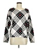 Tahari Argyle Gray Pullover Sweater Size M - photo 1