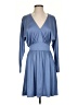 Halston Heritage Solid Blue Casual Dress Size S - photo 1