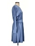 Halston Heritage Solid Blue Casual Dress Size S - photo 4