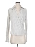 CAbi Solid Silver Long Sleeve Polo Size S - photo 1