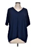 Worthington 100% Polyester Blue Short Sleeve Blouse Size L (petite) - photo 1