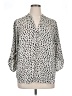 Lush 100% Polyester Animal Print Silver 3/4 Sleeve Blouse Size 1X - photo 1