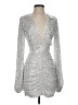 showpo Metallic Silver Cocktail Dress Size 2 - photo 1