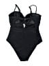 Unbranded Solid Black One Piece Swimsuit Size S - photo 2