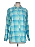 Talbots Plaid Teal Long Sleeve Button-Down Shirt Size L - photo 1