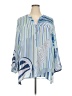 Nic + Zoe 100% Polyester Blue 3/4 Sleeve Blouse Size 2X - photo 1