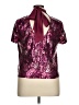 CeCe Metallic Burgundy Short Sleeve Blouse Size XL - photo 2
