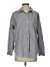 Gloria Vanderbilt 100% Cotton Stripes Gray Long Sleeve Button-Down Shirt Size S - photo 1