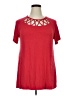 White Mark Red Short Sleeve Top Size XL - photo 1