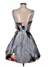 Crystal Doll 100% Polyester Floral Gray Cocktail Dress Size 3 - photo 2