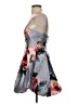 Crystal Doll 100% Polyester Floral Gray Cocktail Dress Size 3 - photo 5