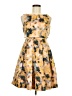 Mcginn 100% Polyester Floral Yellow Cocktail Dress Size 6 - photo 1