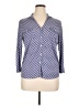 J. McLaughlin Polka Dots Blue 3/4 Sleeve Button-Down Shirt Size XL - photo 1
