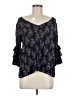 Solitaire 100% Rayon Black 3/4 Sleeve Blouse Size M - photo 1